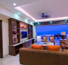 Living Room Penthouse Oceanfront Garza Blanca Resort
